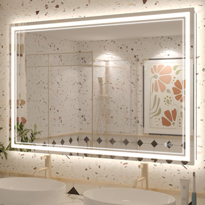 Molly Front & Back LED Anti-Fog Tempered Glass Wall Bathroom Vanity Mirror - UL Certified