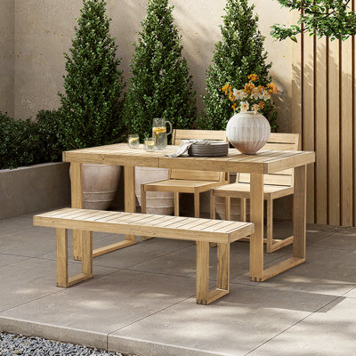 Ensemble repas d'extérieur rectangulaire 6 personnes L 29,5 po Jimiah
