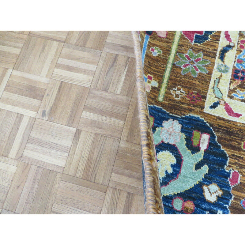 Tapis oriental brun noué à la main 9 pi 6 po x 14 pi 1 po Oushak 1463ACEBD03242F9BF4F640B5A23FA6D