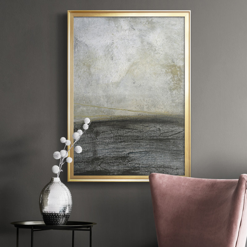 «Misty Landscape II», reproduction d'art sur toile, H 42,5 po x l 30,5 po x P 1 po, Or