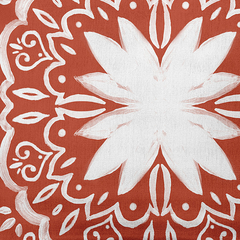 Coussin Cuban Flare, Rouge / orange, 16 po x 16 po