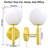 Mirtila Modern Brass Gold Globe Glass Plug in Wall Sconce-Wall Lamp Fixtures for Bedroom