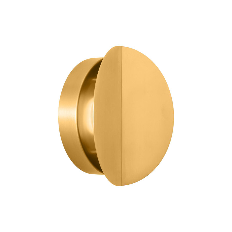 Keef Steel LED Flush Mounted Sconce, Burnished Brass, Burnished Brass