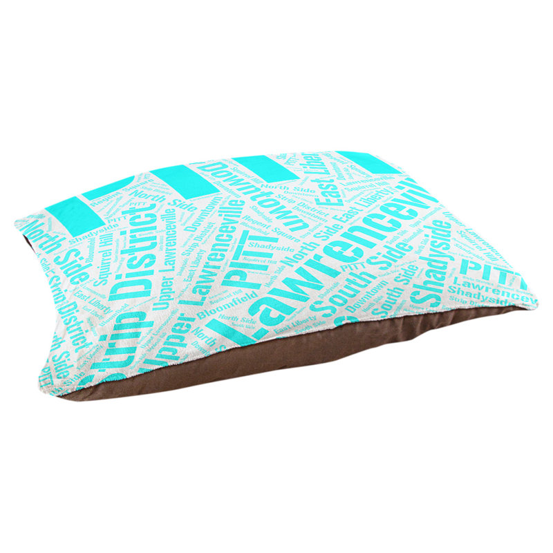 Coussin de chien « districts », Très grand (H 17 po x l 50 po x P 40 po), Cyan, Pittsburgh