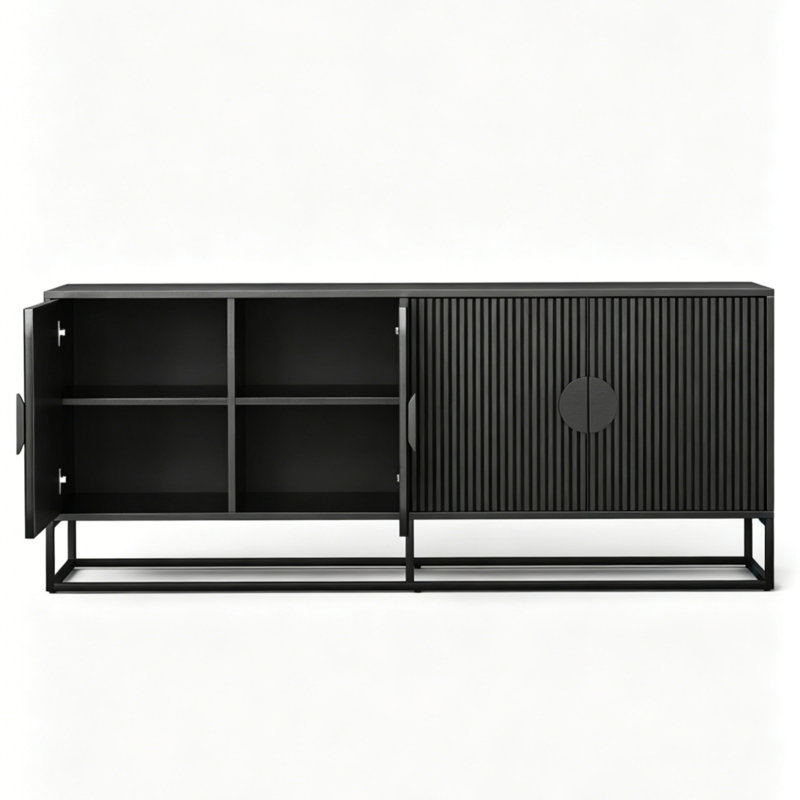 Meuble télé simple, rétro et classique noir