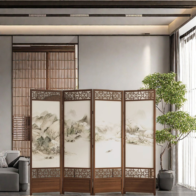 Nouvel écran chinois en bois massif