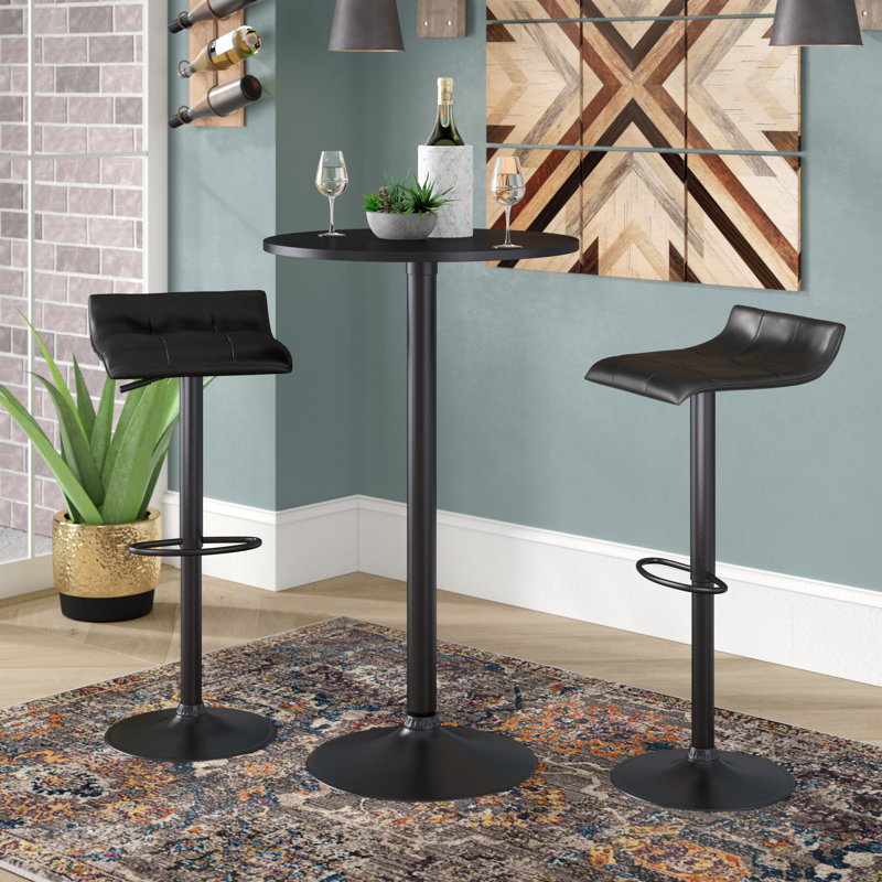 Bar Table And 2 Swivel Adjustable Bar Stool Bar Sets