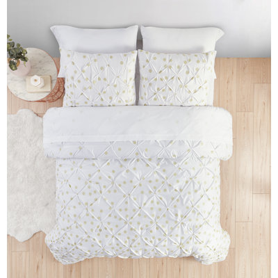 Metallic Box Stitch Ombre Comforter Set