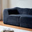 Velours 2 places bleu moderne, peu encombrant pour un appartement, base antidérapante, mousse haute densité avec coussins, bleu, doux compressé,