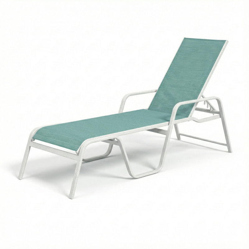 Chaise, Dupione Aquamarine/River White