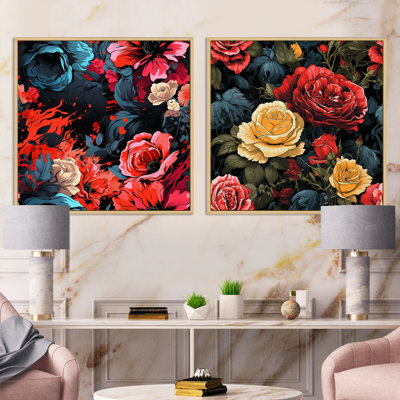 Sylvere - Floral Square Collage Set Of 2