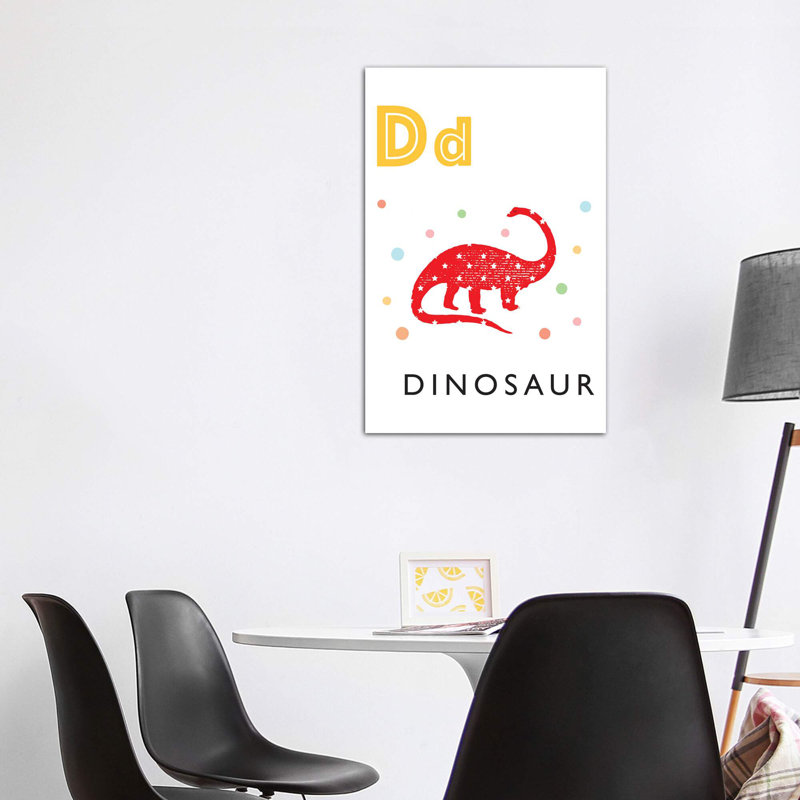 Alphabet Flash Cartes D - impression d'art graphique, H 48 po x l 32 po x P 1,5 po, Toile tendue, Pas de tapis