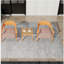 Holiday - Ensemble de chaises d'appoint modernes 2 pièces avec table basse - Ensemble de canapé en PP et à cadre en acier brun abricot, sièges rembourrés pour le salon, le salon et le balcon (2 chaises + 1 table)-2010582030