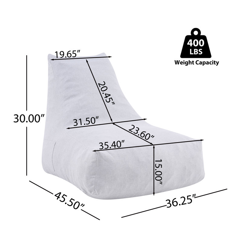 Aira Outdoor Bean Bag Lounge Chair, Gray