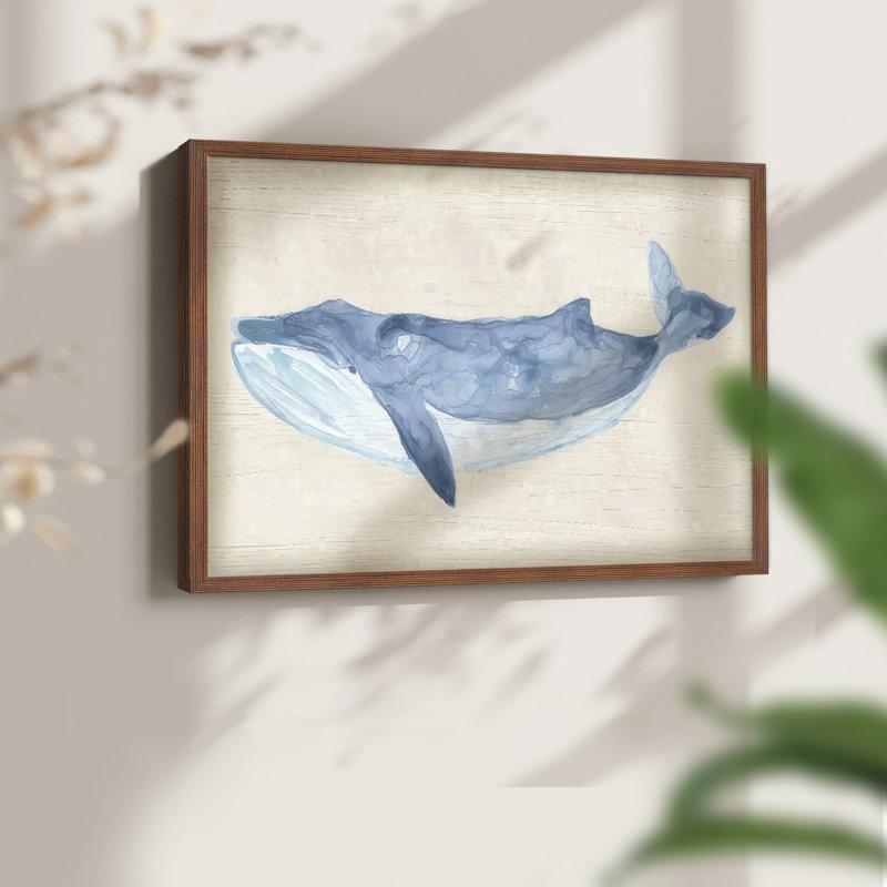 Rustic Whale II -Framed Print - Restickable, Walnut, 22" H x 28" W