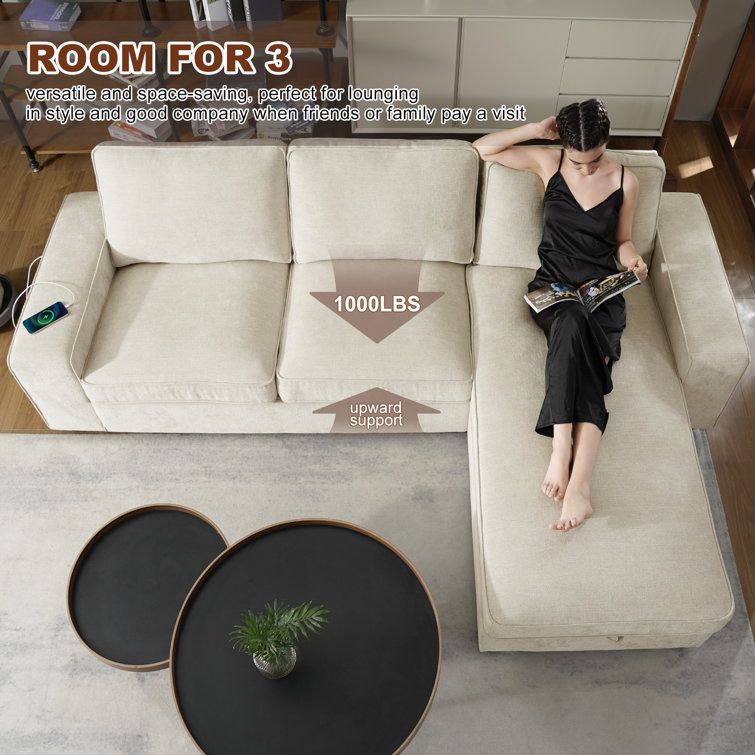 Jossilynn L-Shape Convertible Sectional Couches Sofas with Storage Chaise