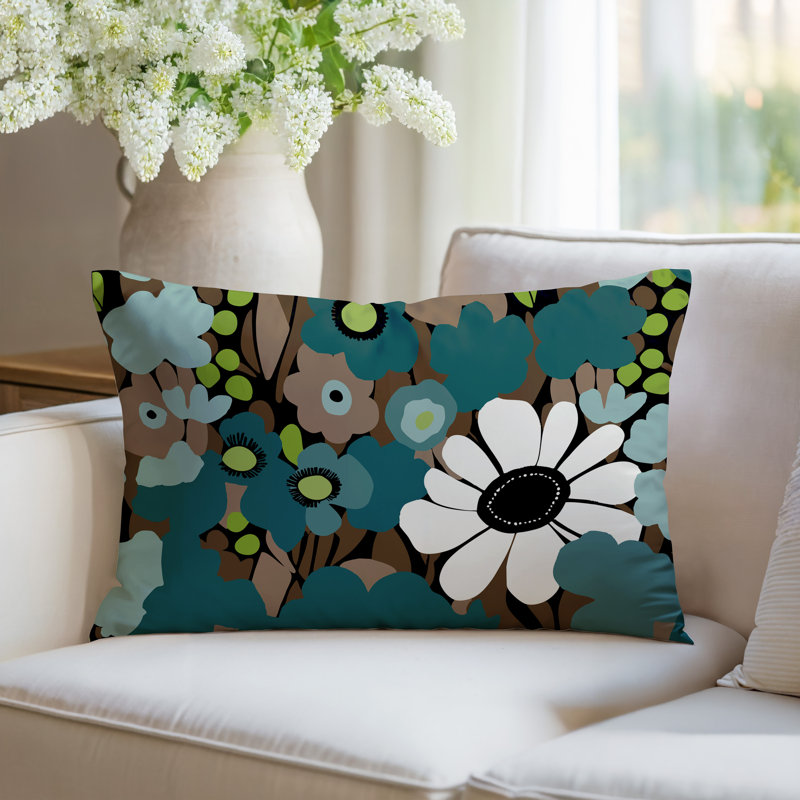 Coussin Maya, Rectangle H 14 po x l 20 po, Émeraude