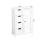 Armoire de rangement pour salle de bain en blanc - Tablette réglable et tiroirs à poignées en bois massif avec tiroirs pour l'organisation et la fabrication