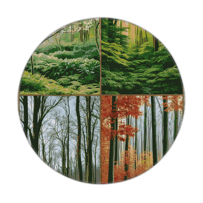 Tapis d'intérieur et d'extérieur brun Nature, Rond 5 pi