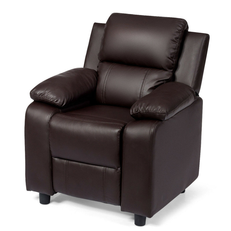 Fauteuil inclinable avec compartiment de rangement Jan, Brun