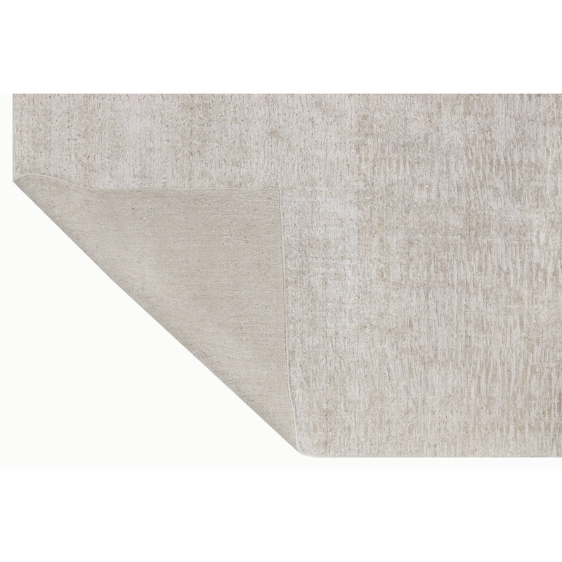 Hand Knotted Area Rug in Beige, Rectangle 6' x 9'