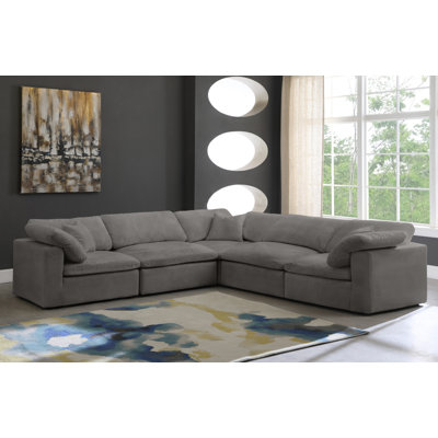 Cozy 119" Wide Velvet Reversible Modular Corner Sectional