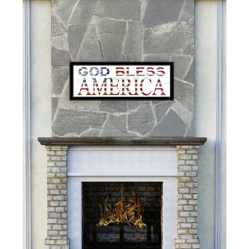 «God Bless America», art mural encadré pour le salon, décoration murale par Cindy Jacobs
