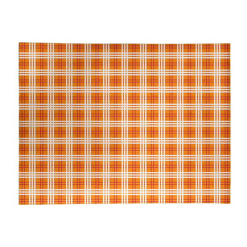 Tapis à carreaux orange, Rectangle 8 pi x 10 pi
