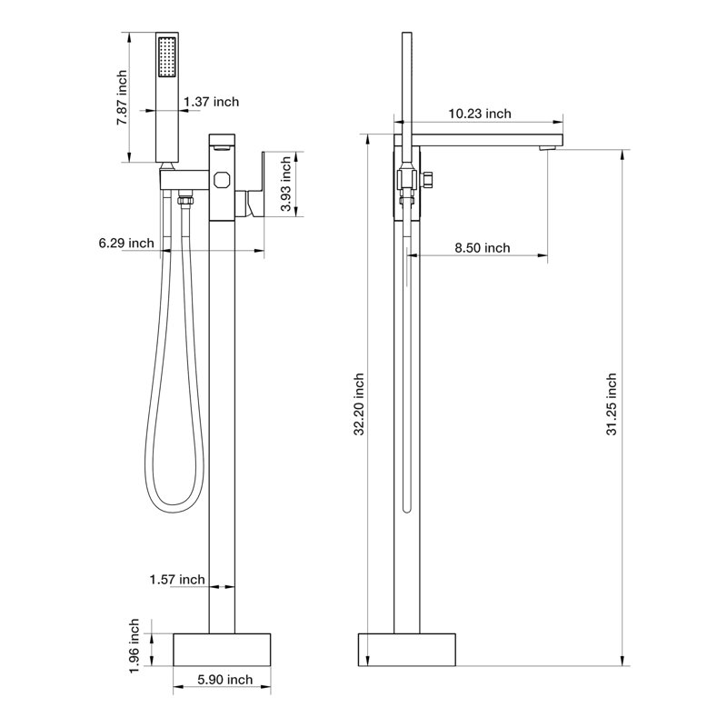 Tub Faucet, Matte Black Design, High - Grade Lead Brass, Smooth Dual Temperature Adjustment, 360 Rotating Spout For Flexible Watering Bathroom Faucet In Black, Solid Precision Mixing, Horizontal And