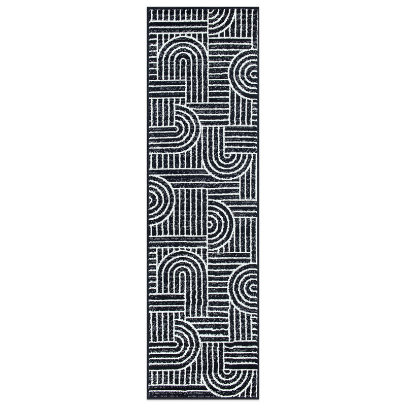 Contemporary Stripe Arch Design Area Rug, Runner 2' x 7'