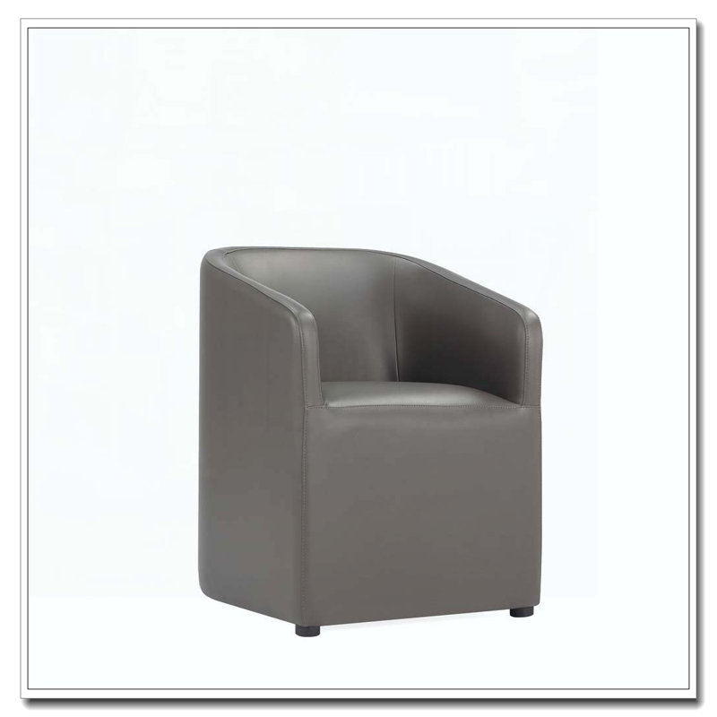 Fauteuil de salle à manger en similicuir, Gris