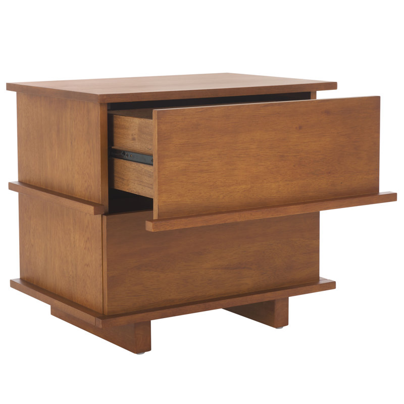 Table de chevet 2 tiroirs Sabastion, Noyer