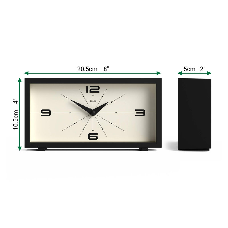 Analogue Quartz movement / Crystal Tabletop Clock, Black