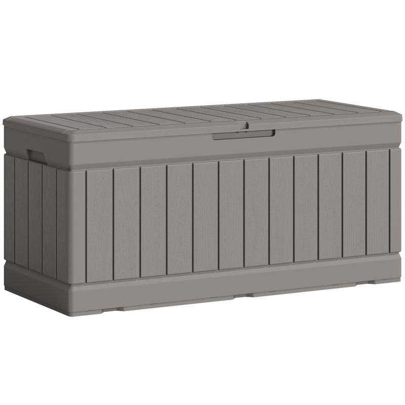 Coffre de terrasse verrouillable résistant à l'eau de l 45,3 po Furmax, Marron clair