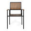 Chaises de style industriel moderne - beige, bois, métal, lattes verticales, chaise de 2 pièces en bois et métal facile d'entretien, facile d'entretien, assemblage pratique