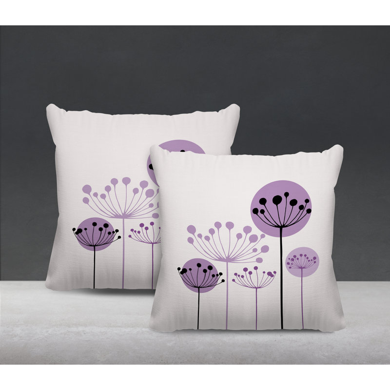 Housse et insert de coussin décoratif intérieur / extérieur en mélange de polyester, L 17 po x H 17 po, Mauve