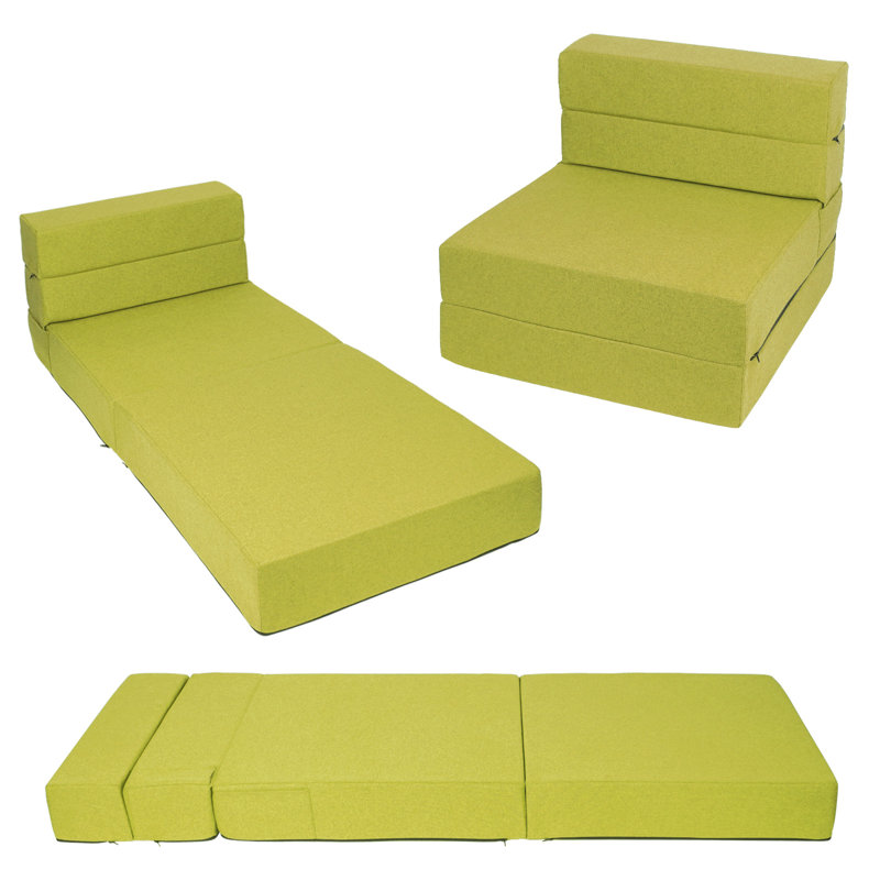 Canapé-lit pliable rembourré en mousse, Vert