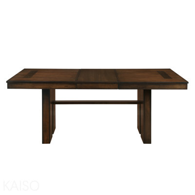 Contemporary Design Walnut Finish 1pc Dining Table With Self-Storing Leaf Wooden Furniture