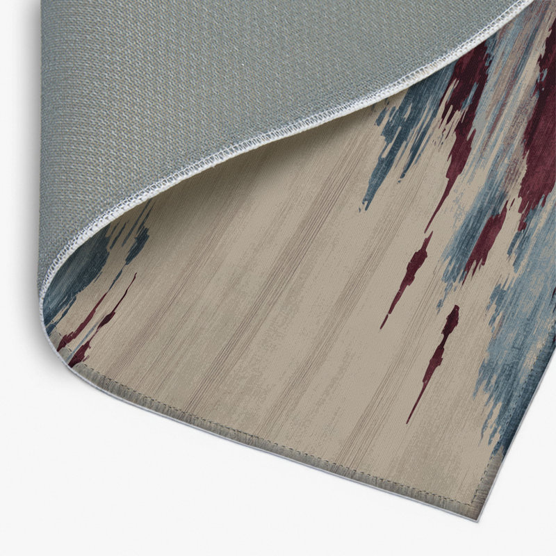 Tapis intérieur et extérieur gris Watercolor, Rectangulaire 8 pi x 10 pi