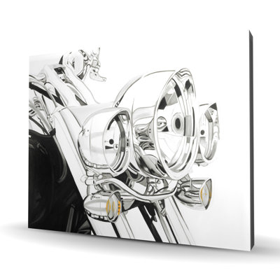 Motorcycle Light - Industrial Black Canvas Home Decor
