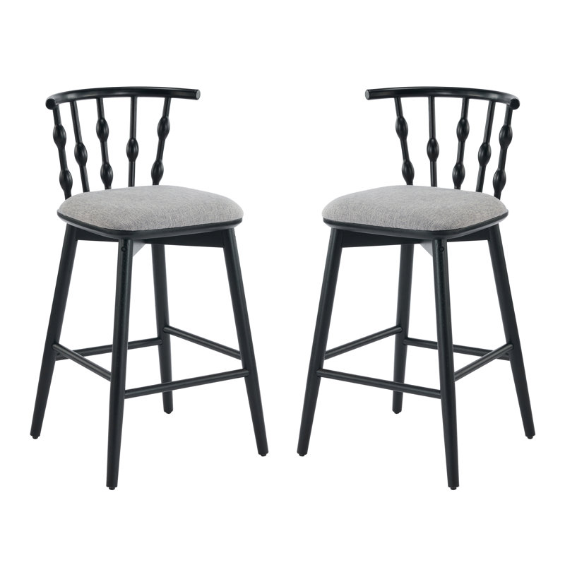Tabourets de bar rembourrés Demarco, Noir