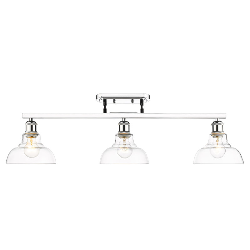 Luminaire suspendu en forme de dôme à 3 lumières pour îlot de cuisine Searcy, Chrome