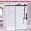Porte de douche coulissante simple sans cadre de 56 po à l 60 po x H 72 po avec verre trempé transparent de 1/4 po (6 mm) d'épaisseur, revêtement facile à nettoyer, quincaillerie en acier inoxydable