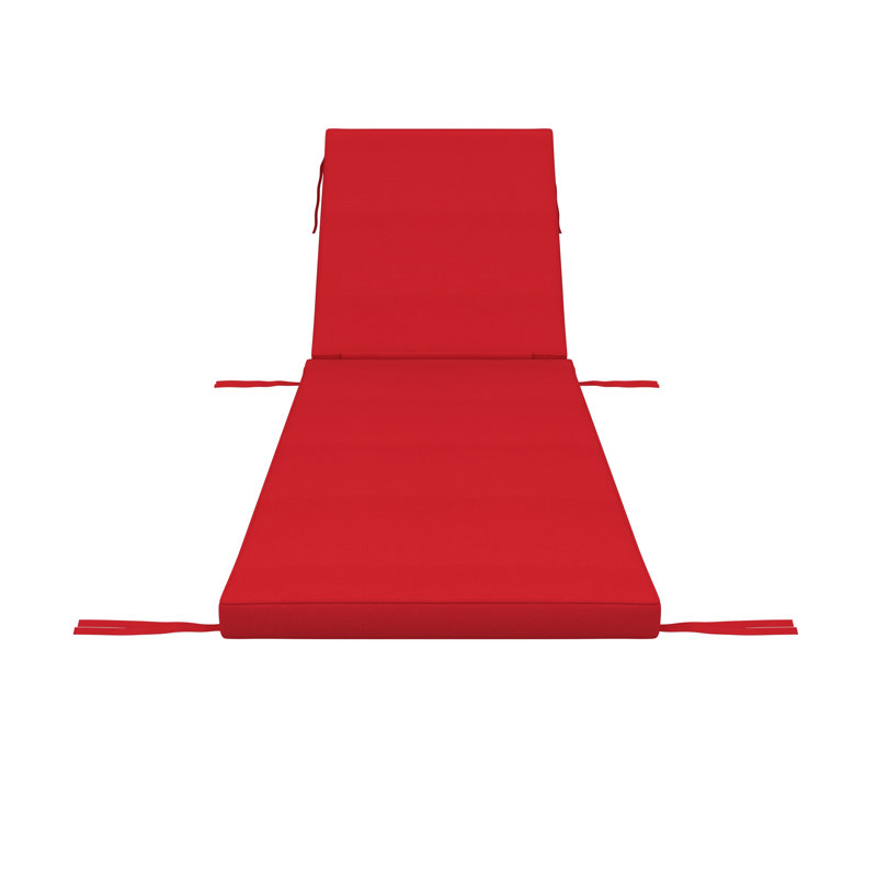 Wayfair Custom Outdoor Chaise Cushion With Sunbrella Fabric, 24" W x 73" D, Canvas Jockey Red