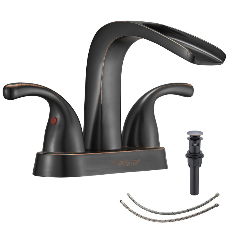 Centerset 2-handle Bathroom Faucet with Drain Assembly, Oil Rubbed Bronze