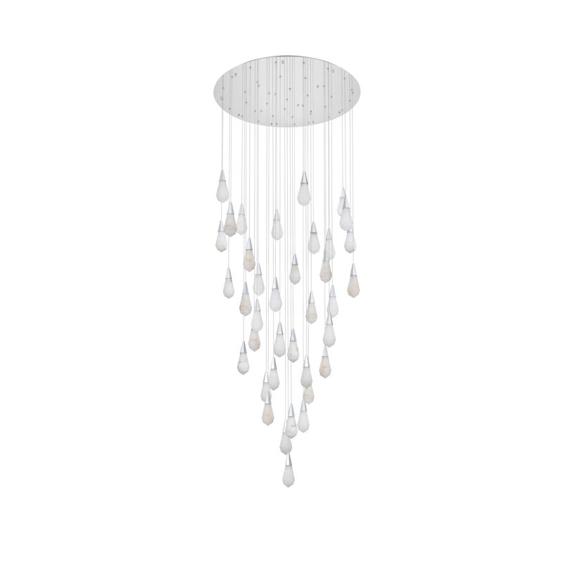 Lustre Belab 48 po Belote, H 10 po x l 48 po x P 48 po, Chrome chrome, 37 lumières