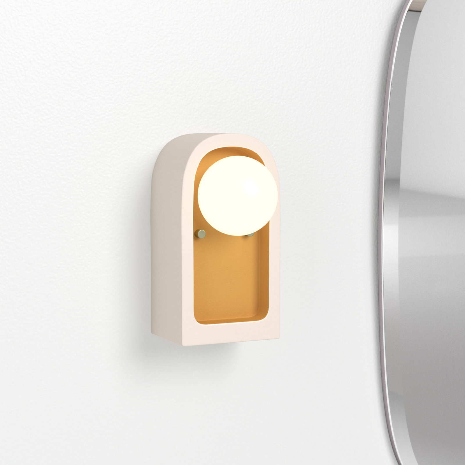 Rosalino Single Light Ceramic Sconce, Matte White/Champagne Gold