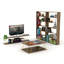 Noyer / bois massif jaune - bibliothèque à 6 tablettes pour bureau à domicile-121303975