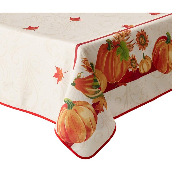 The Holiday Aisle® Floral Thanksgiving Polyester Tablecloth & Reviews ...