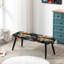 Banc noir rembourré Botanical-135721348